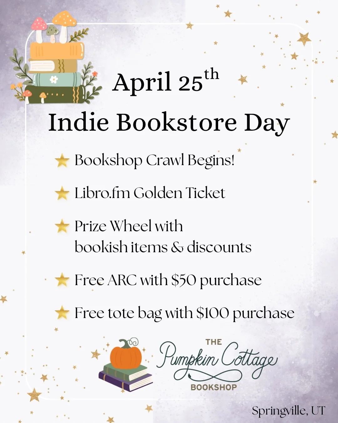 Saturday, April 25th is our FAVORITE day of the year&hellip;🎉📚
It&rsquo;s Independent Bookstore Day and we are going ALL OUT!

A full day of bookish magic, surprises, and reasons to celebrate your favorite indie bookshop💫
✨ The Bookshop Crawl begi
