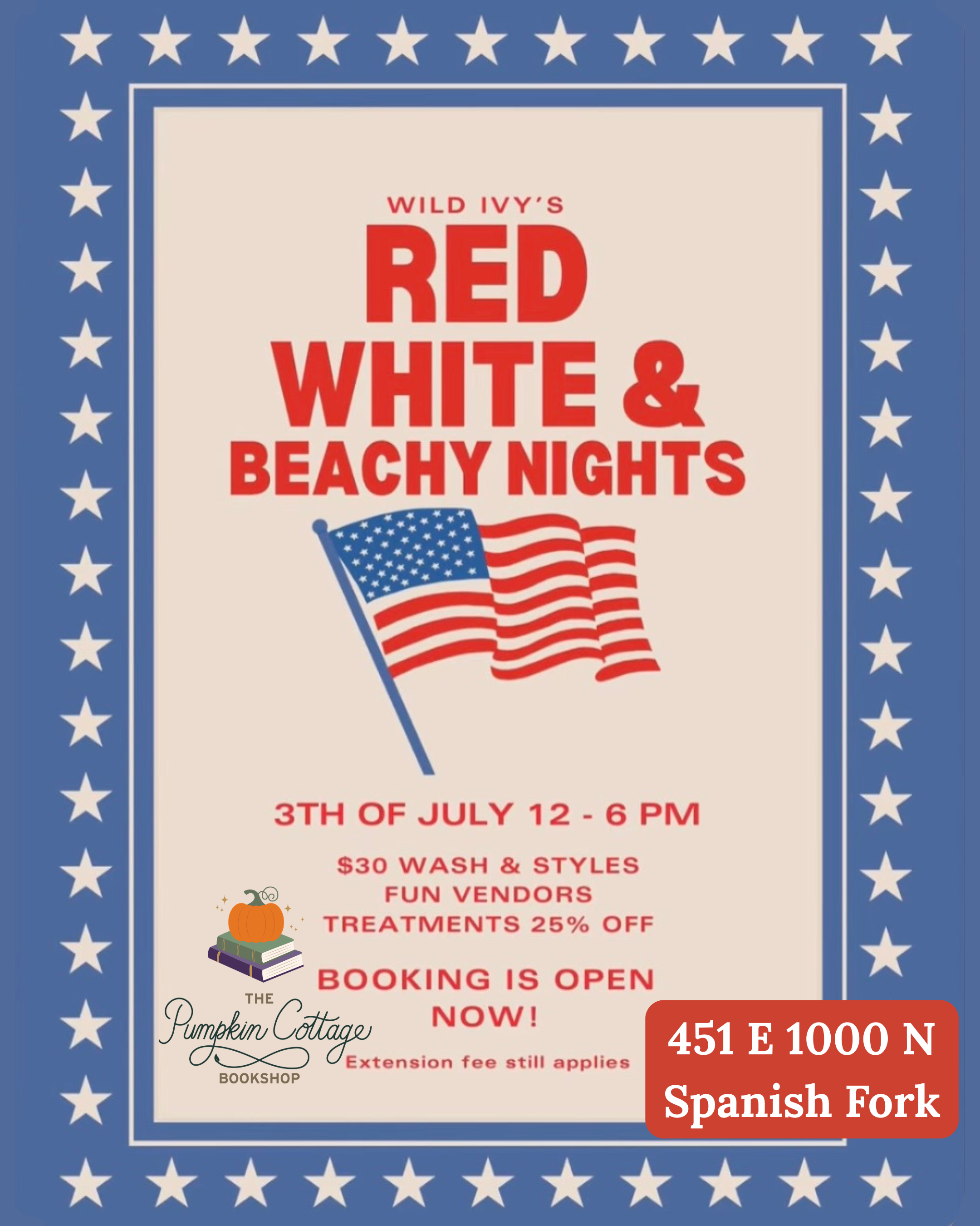 Red, White, & Beachy Nights Pop-up event at Wild Ivy in Spanish Fork