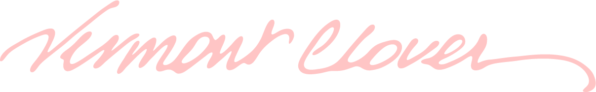 Pink cursive text that reads "Vermont Clover"