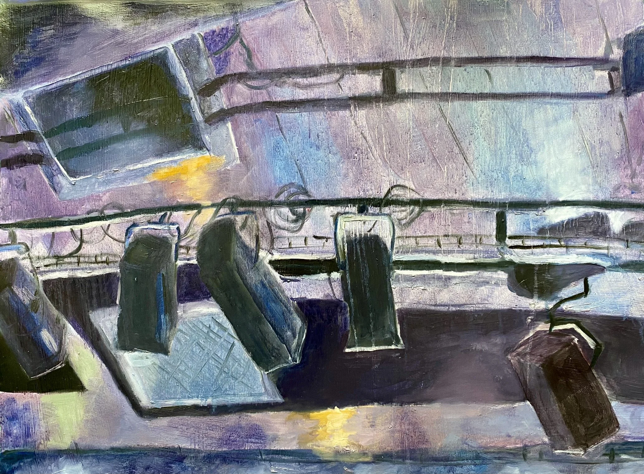 Quand tout le monde regarde la scène - Huile sur papier, 2023