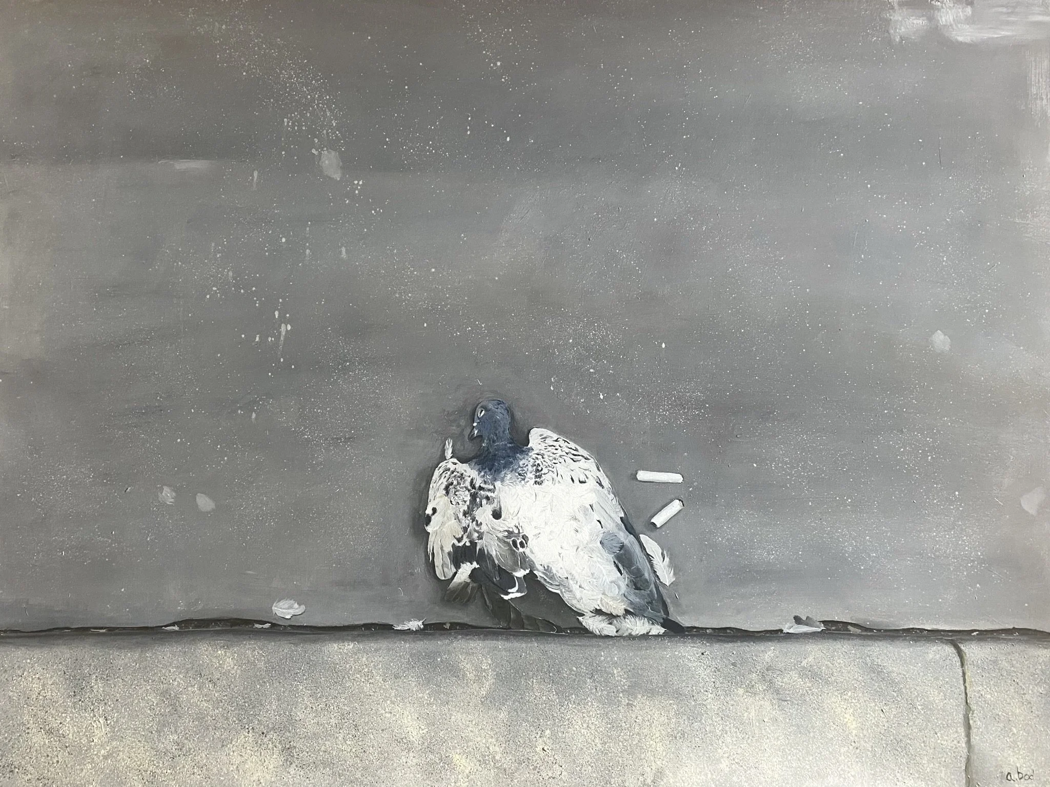 L'entre-deux - Huile sur papier, 2026