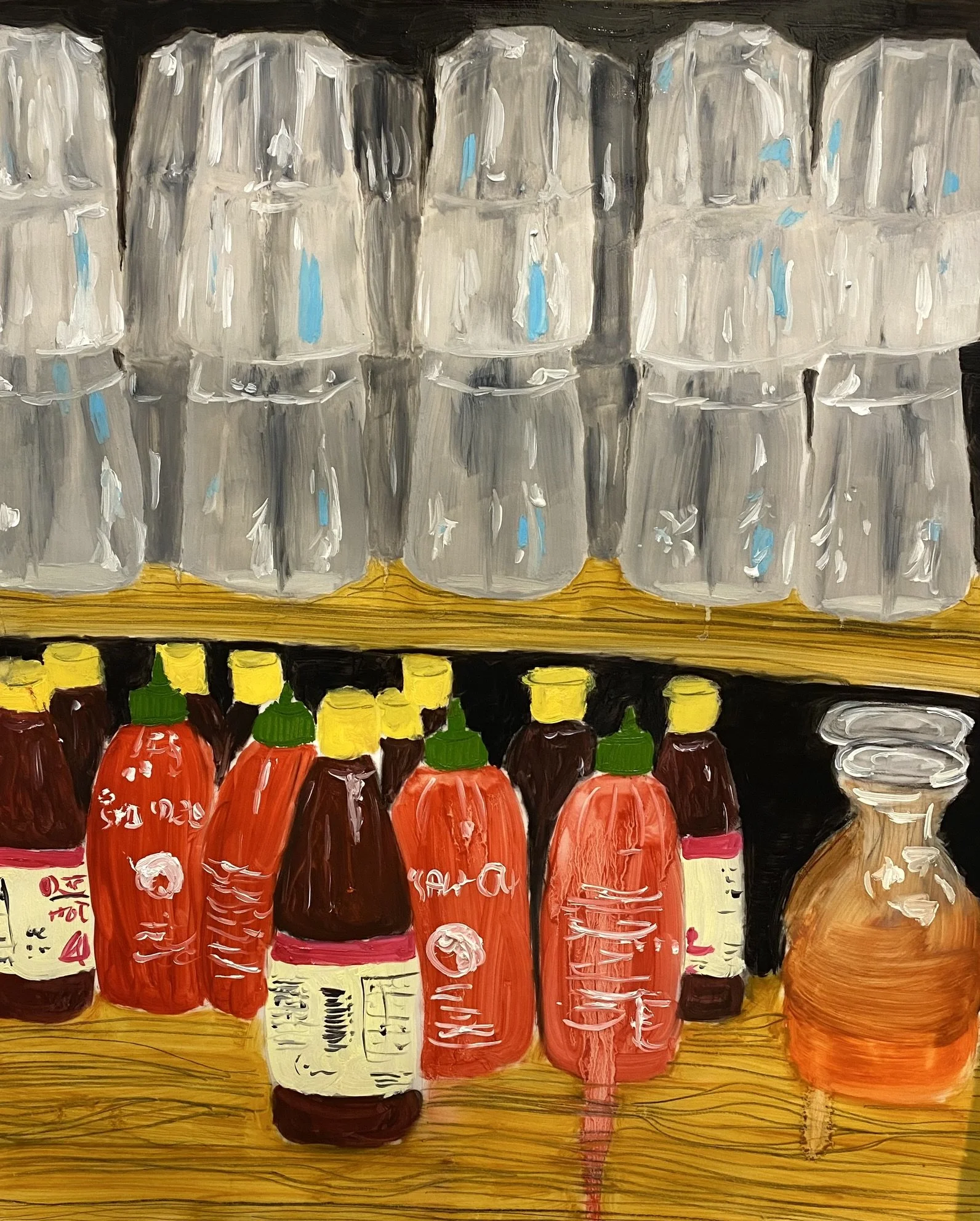 L'étagère - Huile sur papier calque, 2022