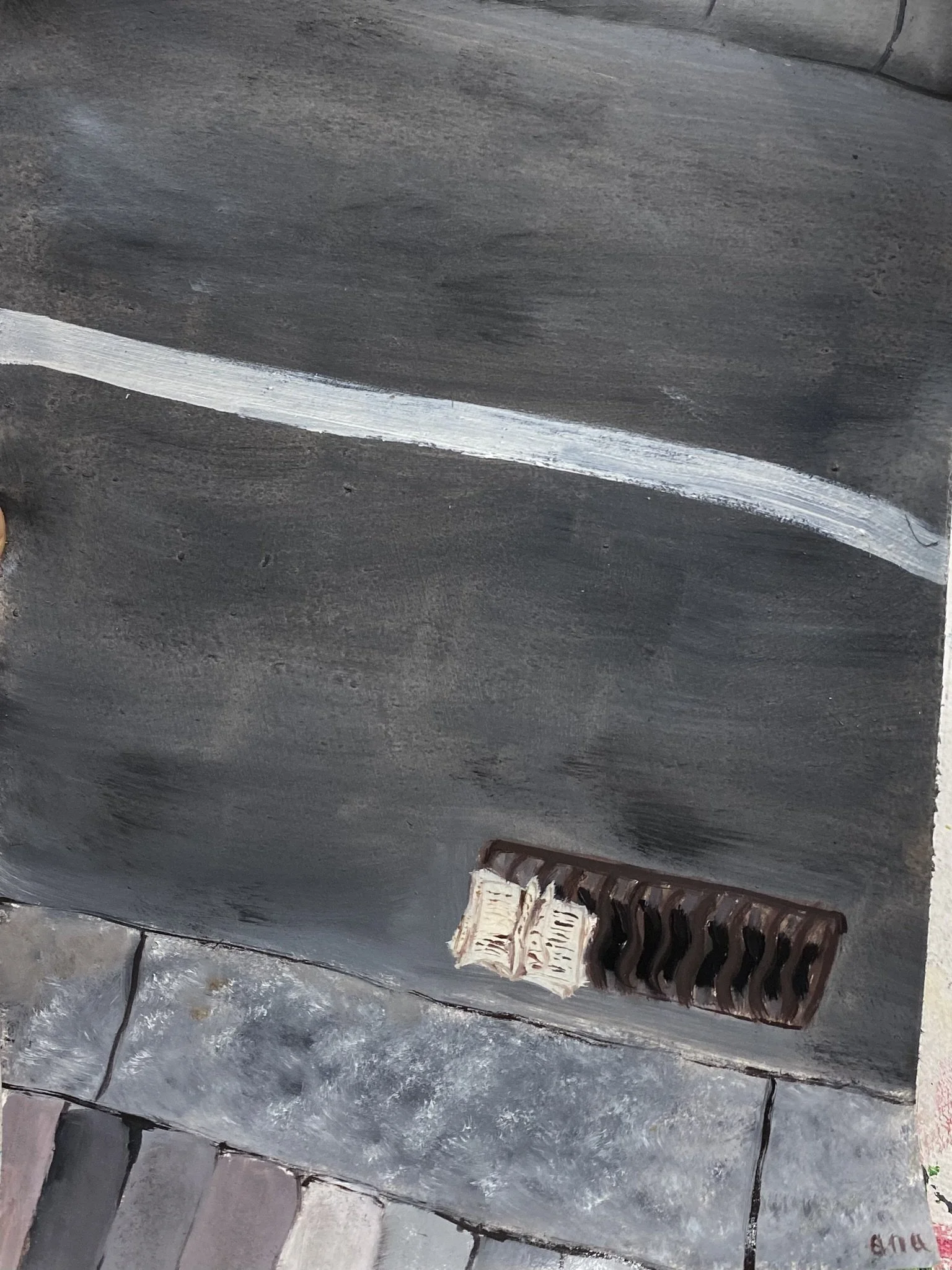 Oublié - Huile sur papier, 2024