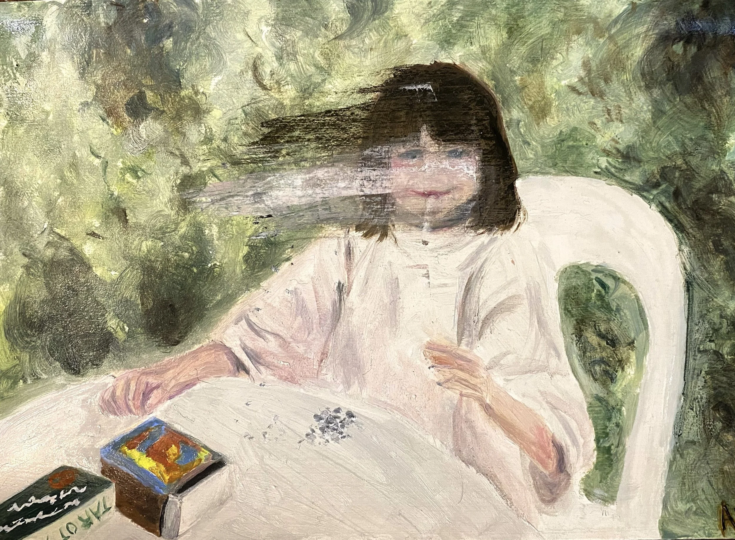 Fin de l'enfance - Huile sur papier, 2024