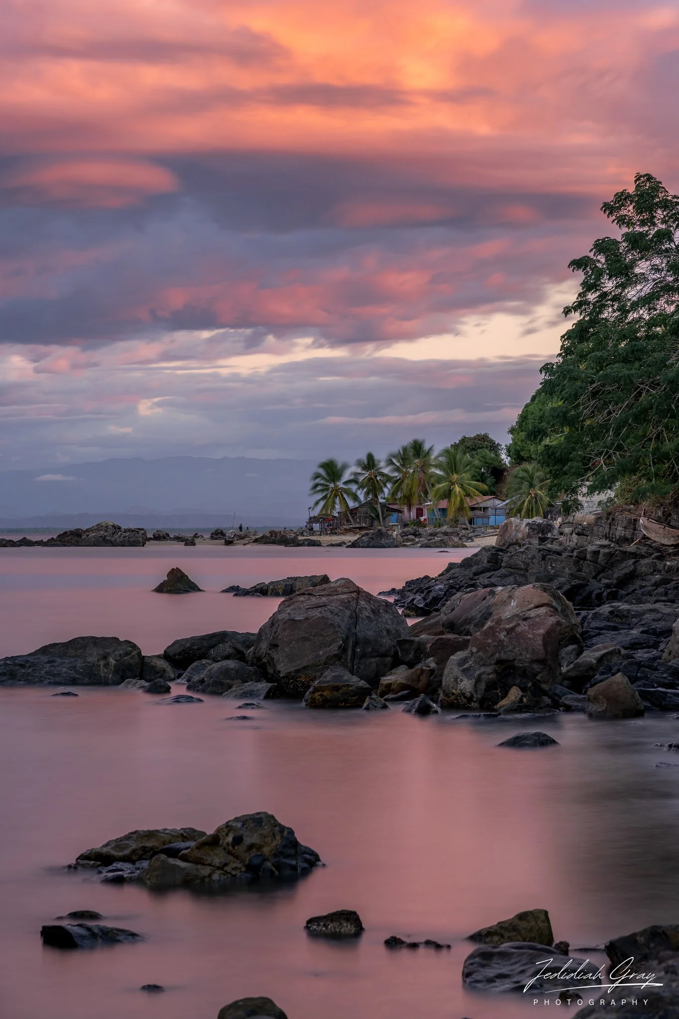 Sunset near the village of Antamotamo, Nosy Komba