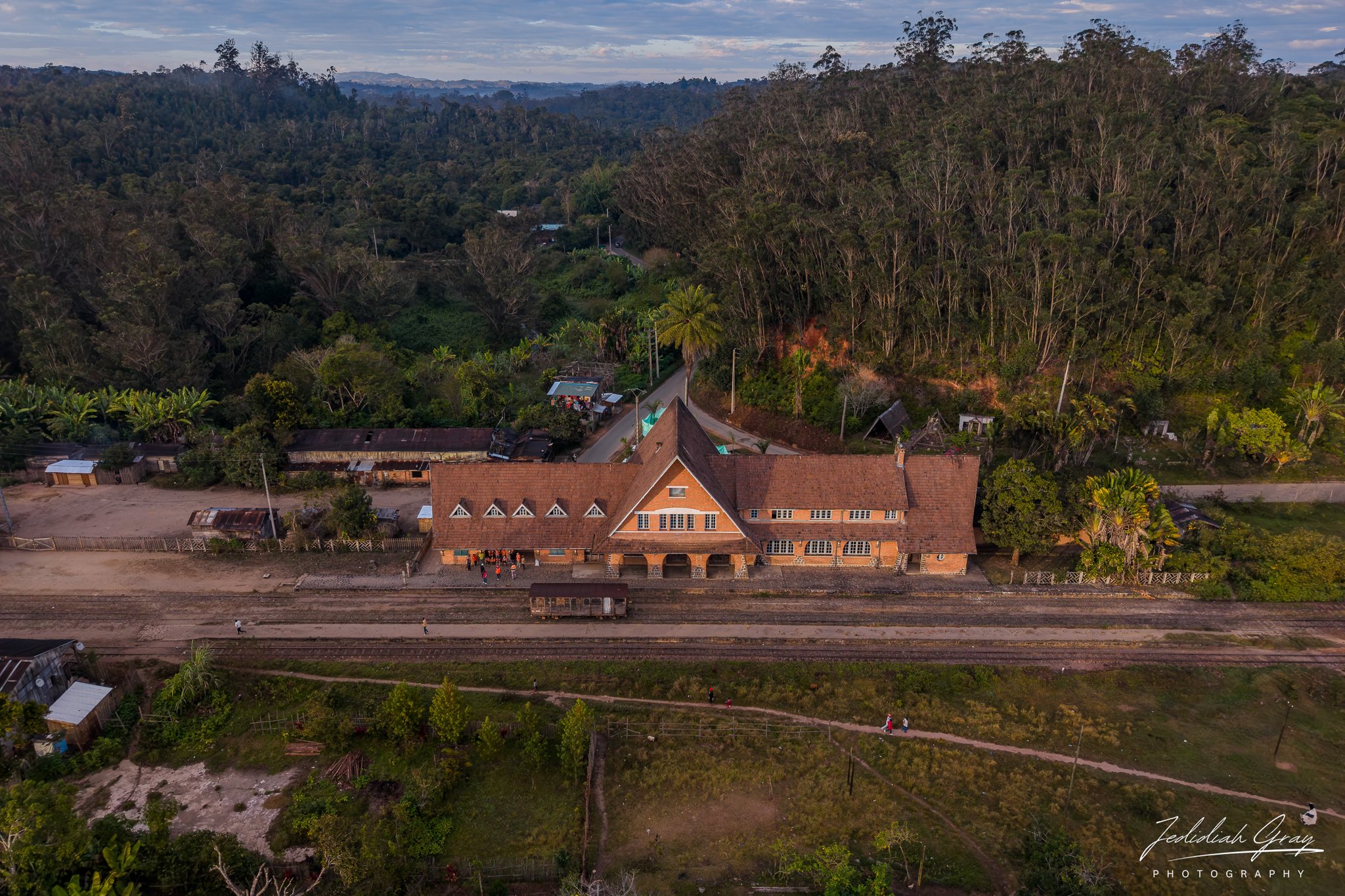 The abandoned historical railway station building of Andasibe