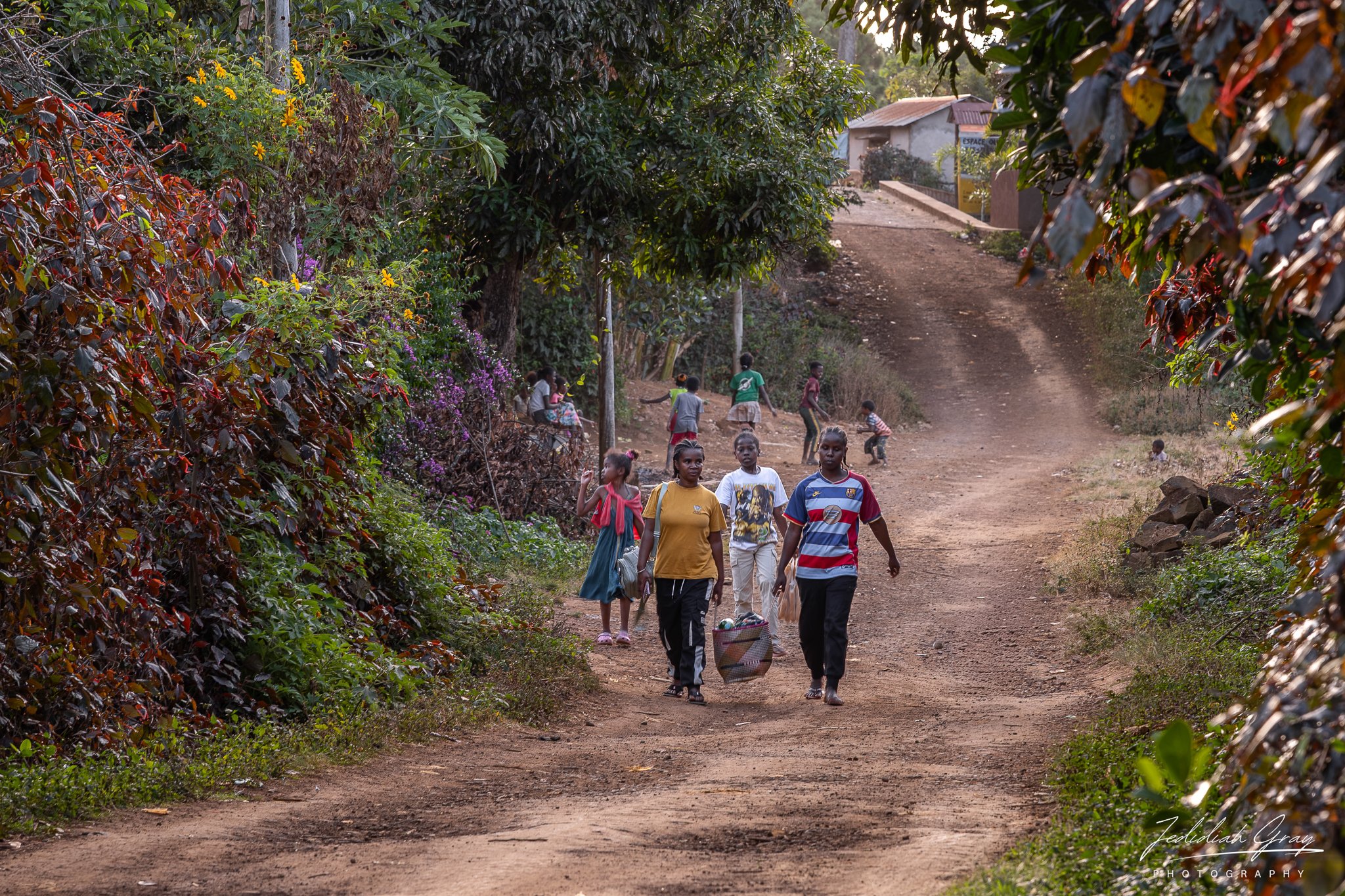 A street of a rural village in northern Madagascar