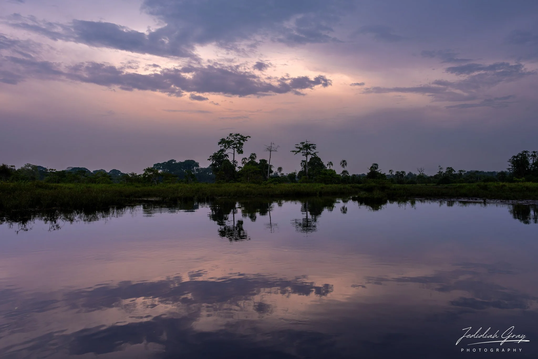 Reflections on the river in Odzala-Kokoua National Park
