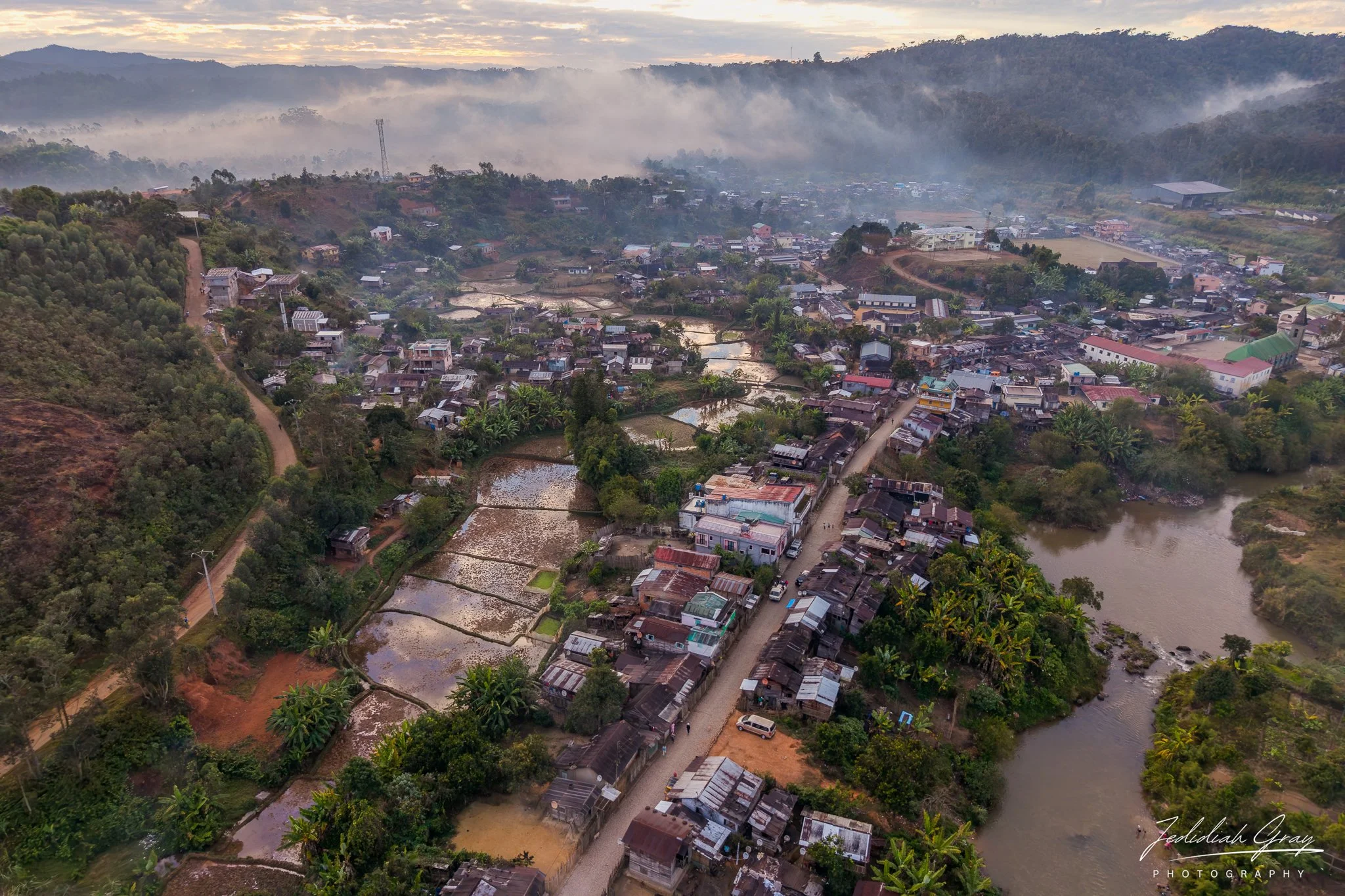 Aerial view of Andasibe village