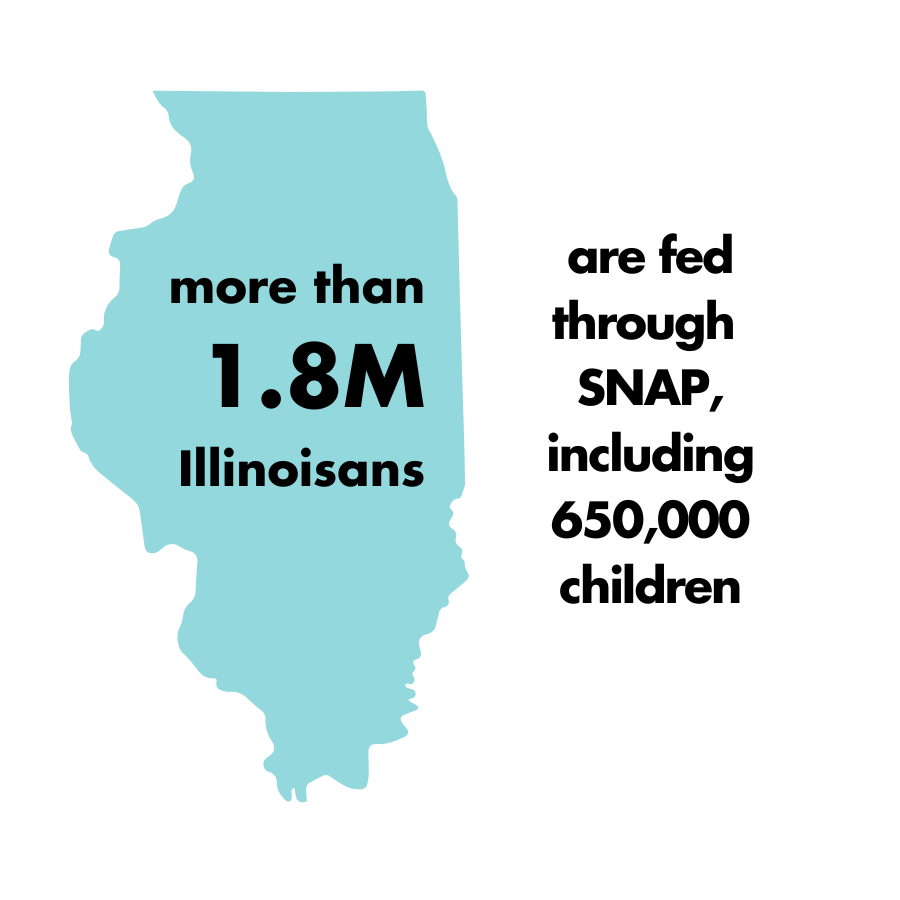 More than 1.8 Illinoisans are fed through SNAP, including 650,000 children