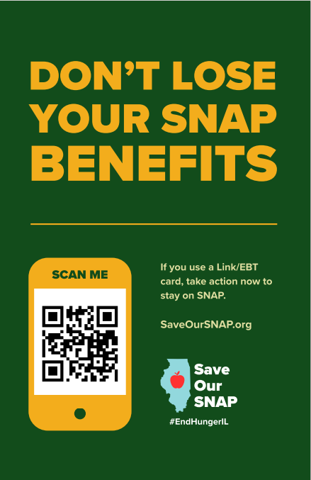 Graphic of a poster that says Don't Lose Your SNAP Benefits