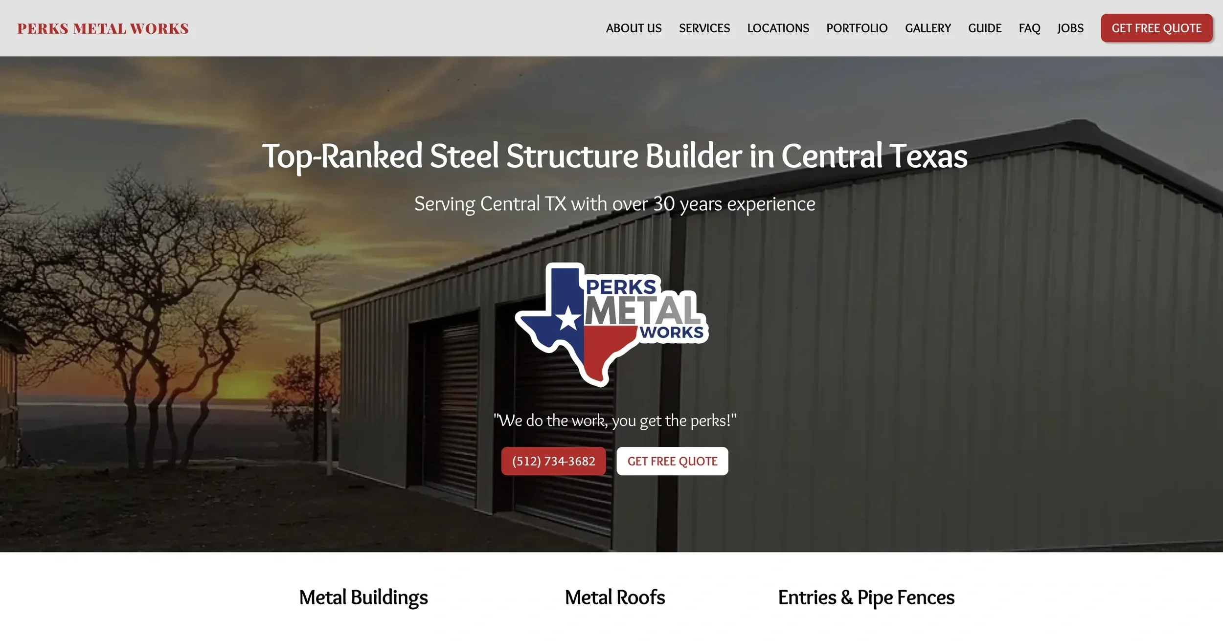 Perks Metal Works Website Redesign, Optimization and Monthly Maintenance | Sky Densman LLC Digital Marketing