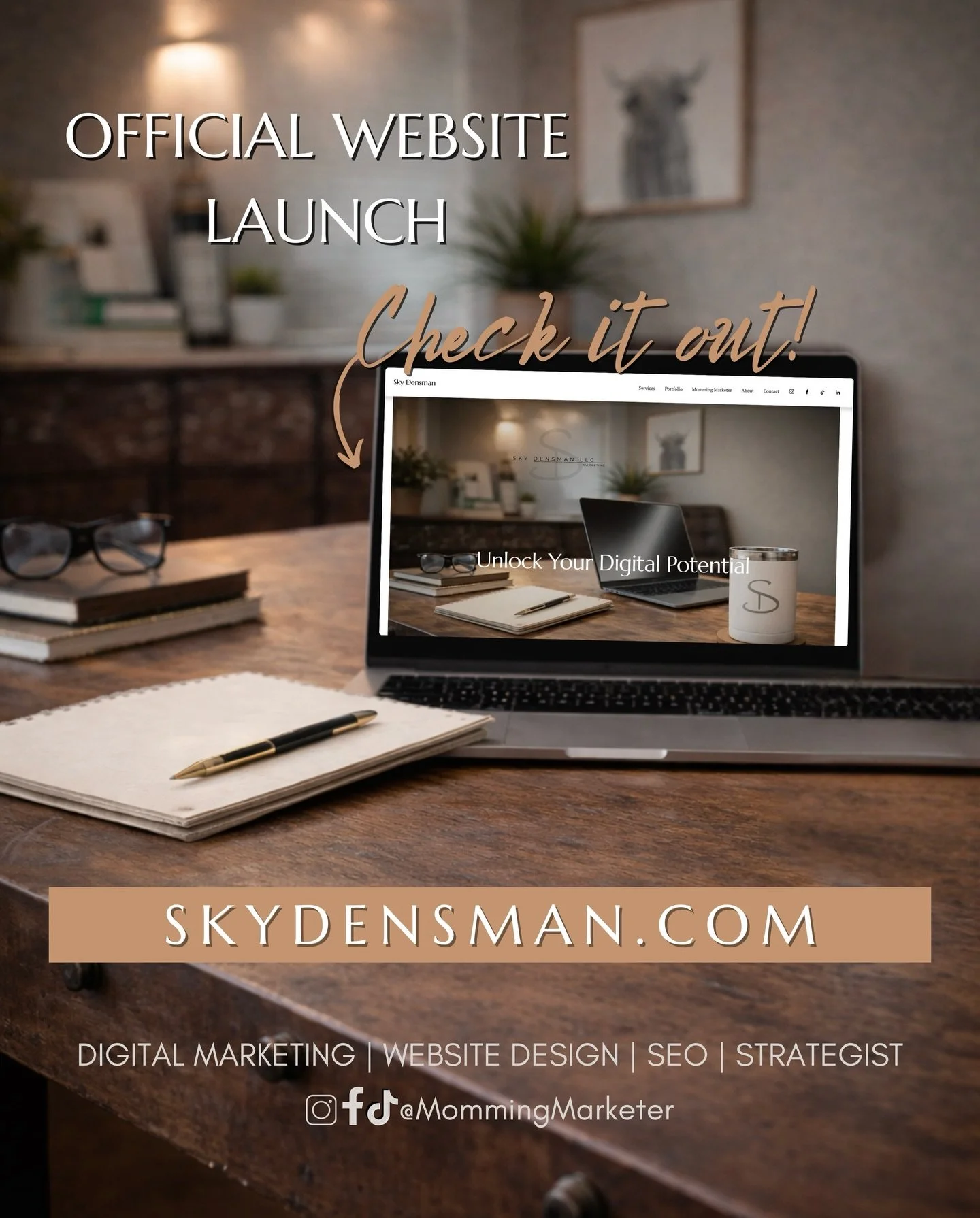 It&rsquo;s official &mdash; skydensman.com 𝗶𝘀 𝗹𝗶𝘃𝗲.
After building or redesigning 10 websites for clients in 2025, I finally made time to design and build my own! My business website for my digital marketing firm 𝗦𝗸𝘆 𝗗𝗲𝗻𝘀𝗺𝗮𝗻 𝗟𝗟𝗖 is