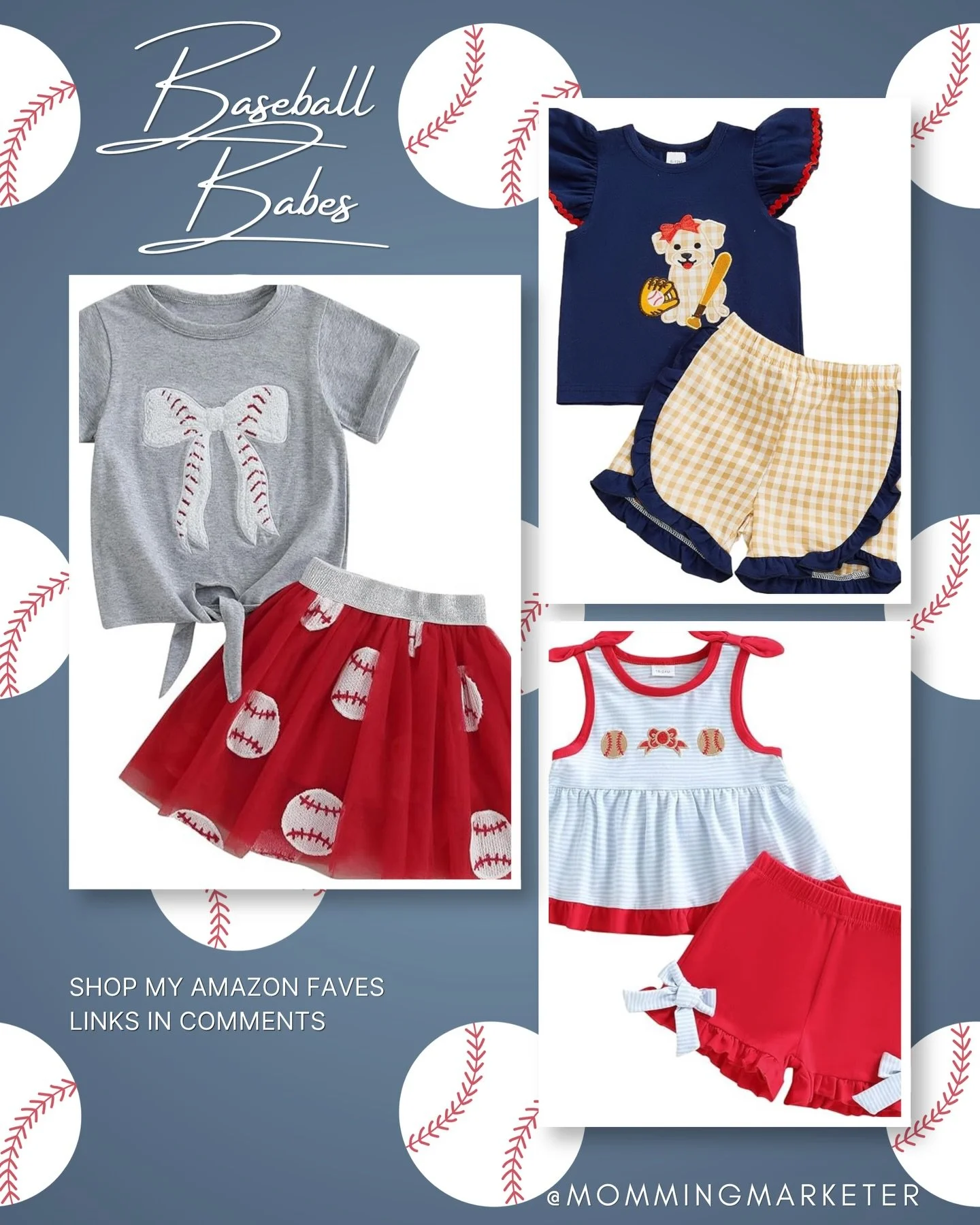 Marek&rsquo;s big cousin Kaser is a baseball playing dude, so we take our &ldquo;baseball babe&rdquo; duties very seriously around here!

I found the cutest options on Amazon: &bull; An embroidered tee with a tulle skirt (because she&rsquo;s still a 