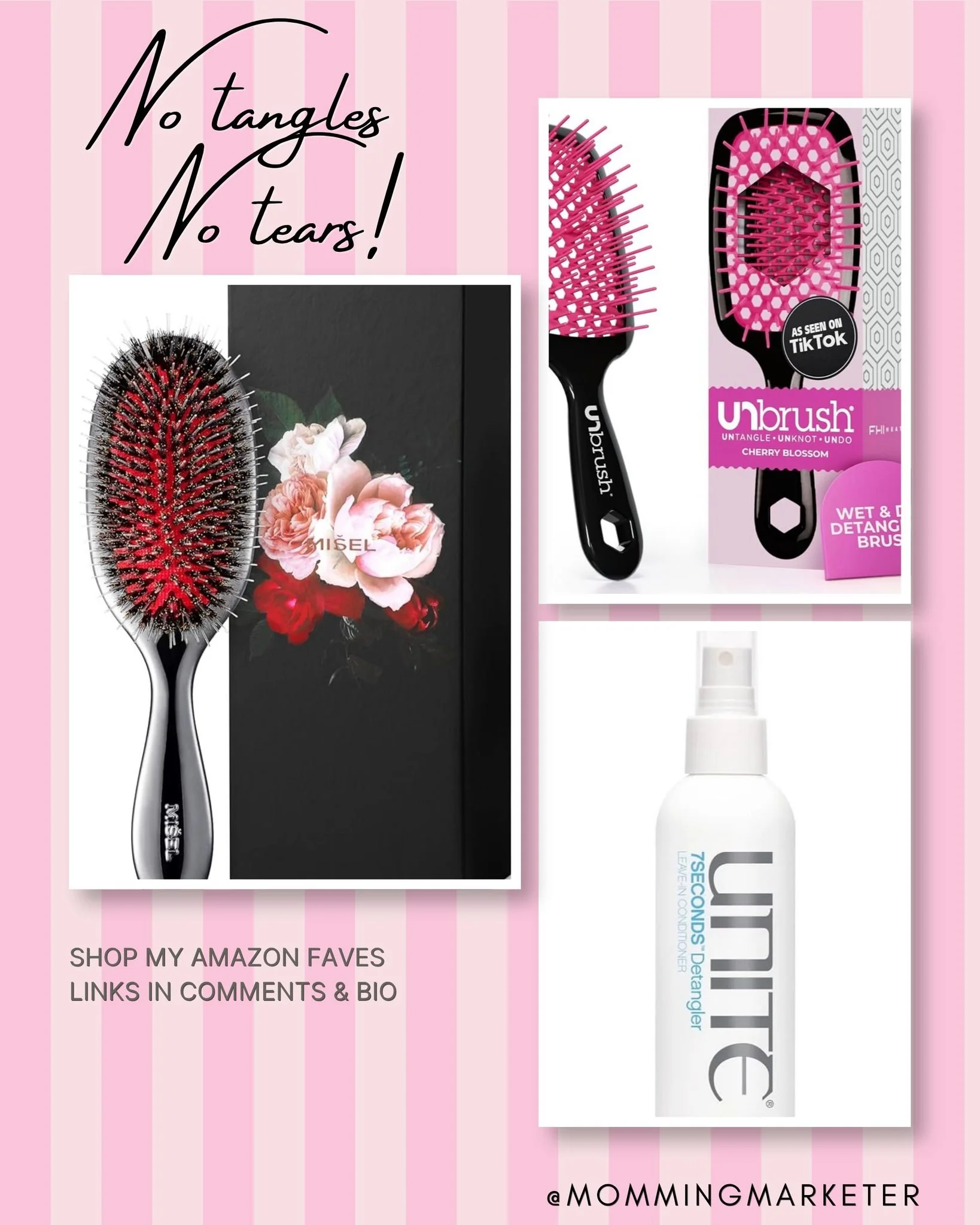 No tangles. No tears! Any girl mom&rsquo;s feel me on this? As someone with very fine hair, I am well versed in the value of a good brush and quality product! 

For 20+ years I relied on It&rsquo;s a 10 Leave-In Product (still a solid 2nd fave) and r