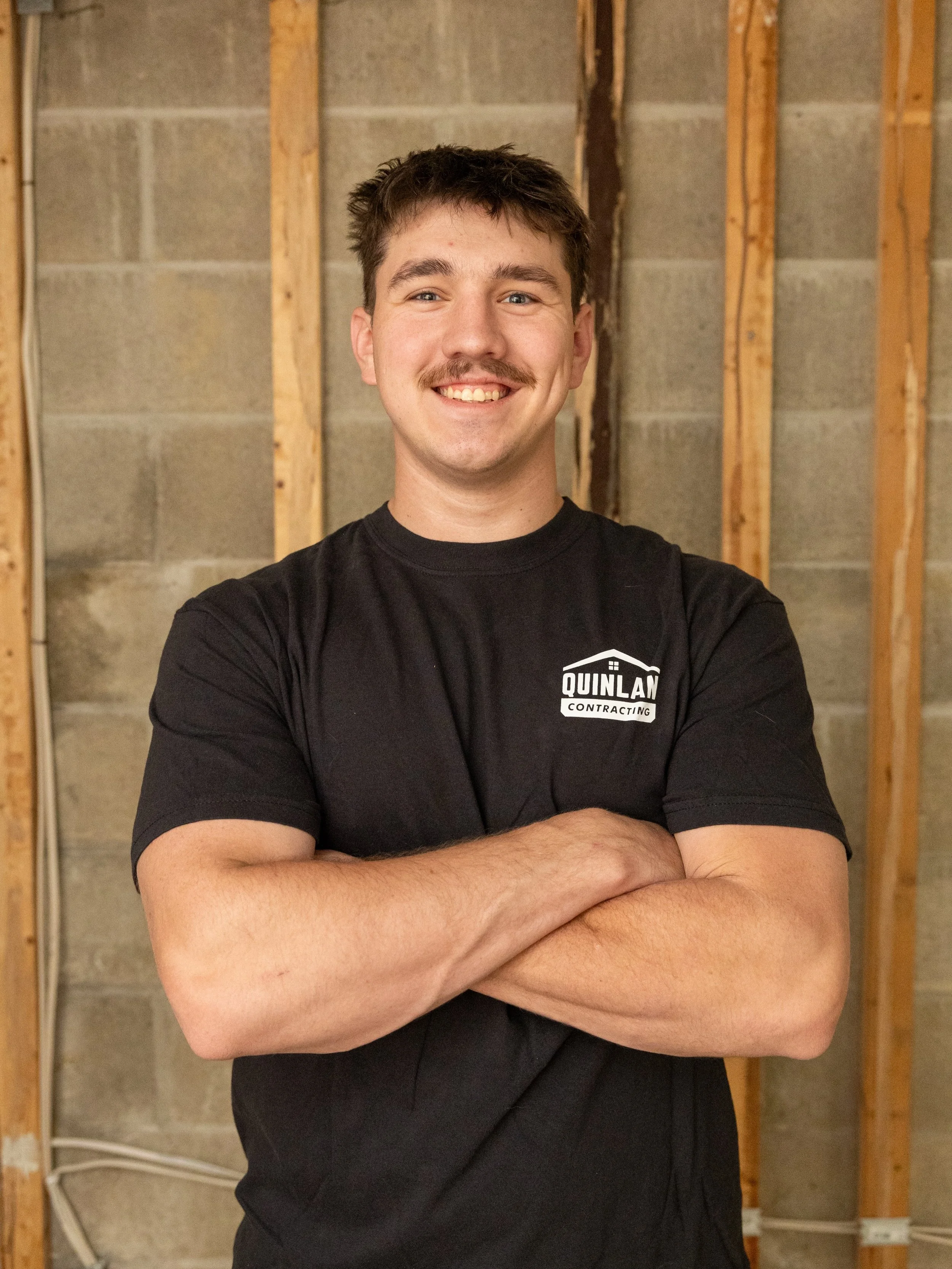 Meet the Team: Aiden, Lead Carpenter.

Aiden began working for Quinlan Contracting in 2020. In previous years, he balanced work, his studies at Geneva College, and playing for the school&rsquo;s basketball team.
Carrying multiple responsibilities hel