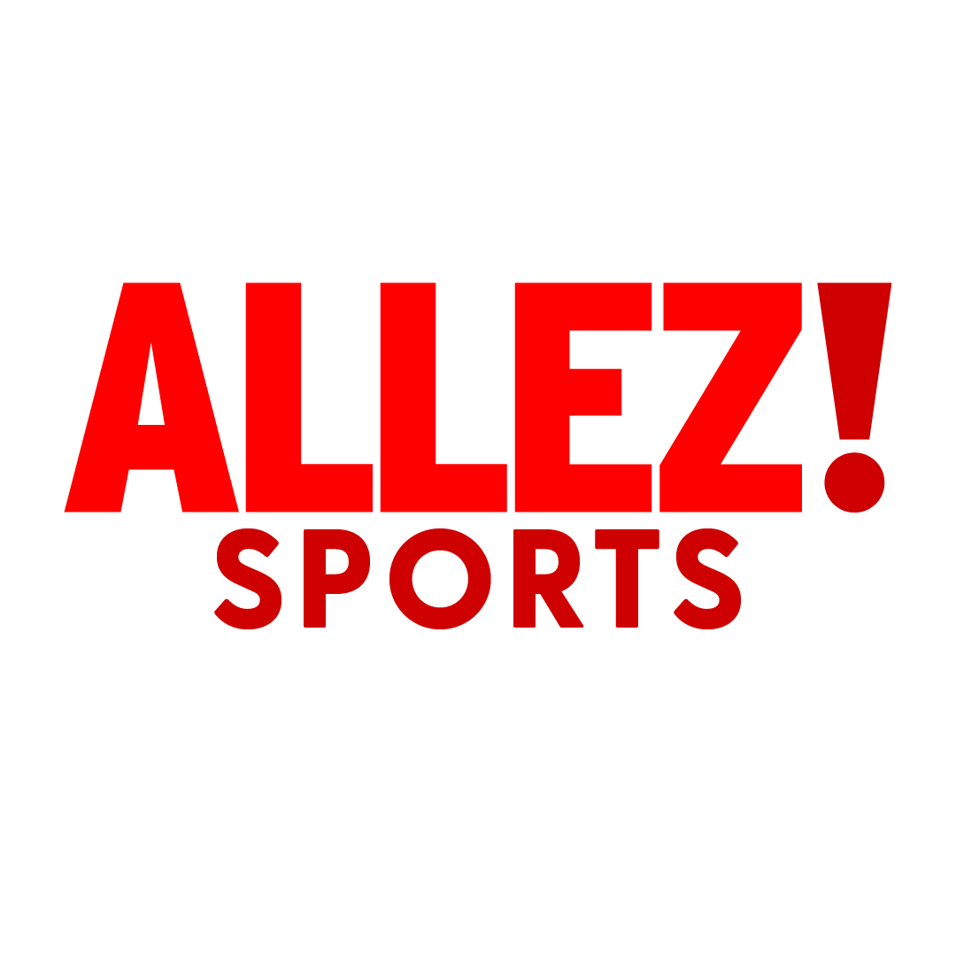 The logo of Allez Sports with bold red text on a white background.