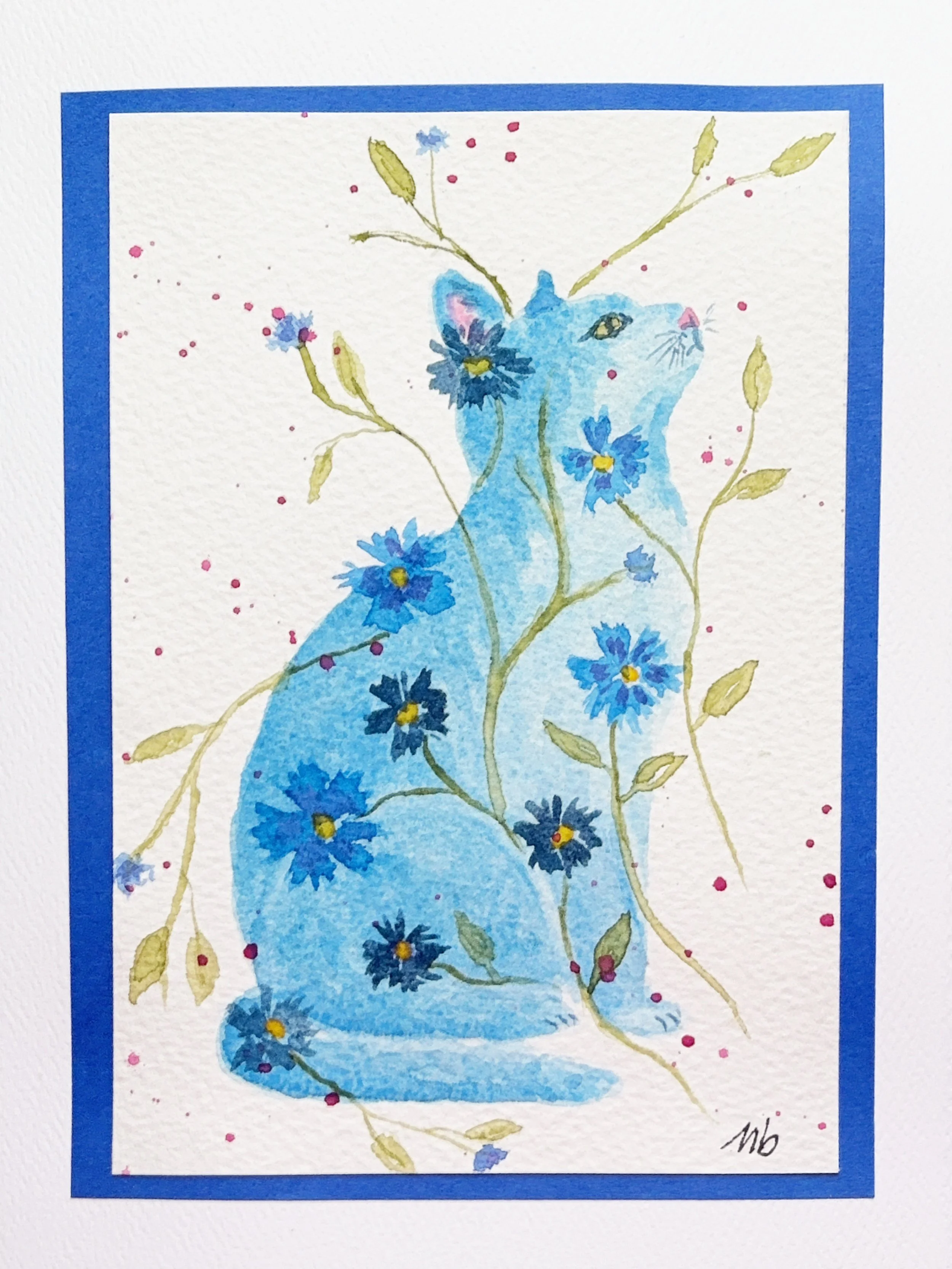 Chat bleu en bouquet - format 1