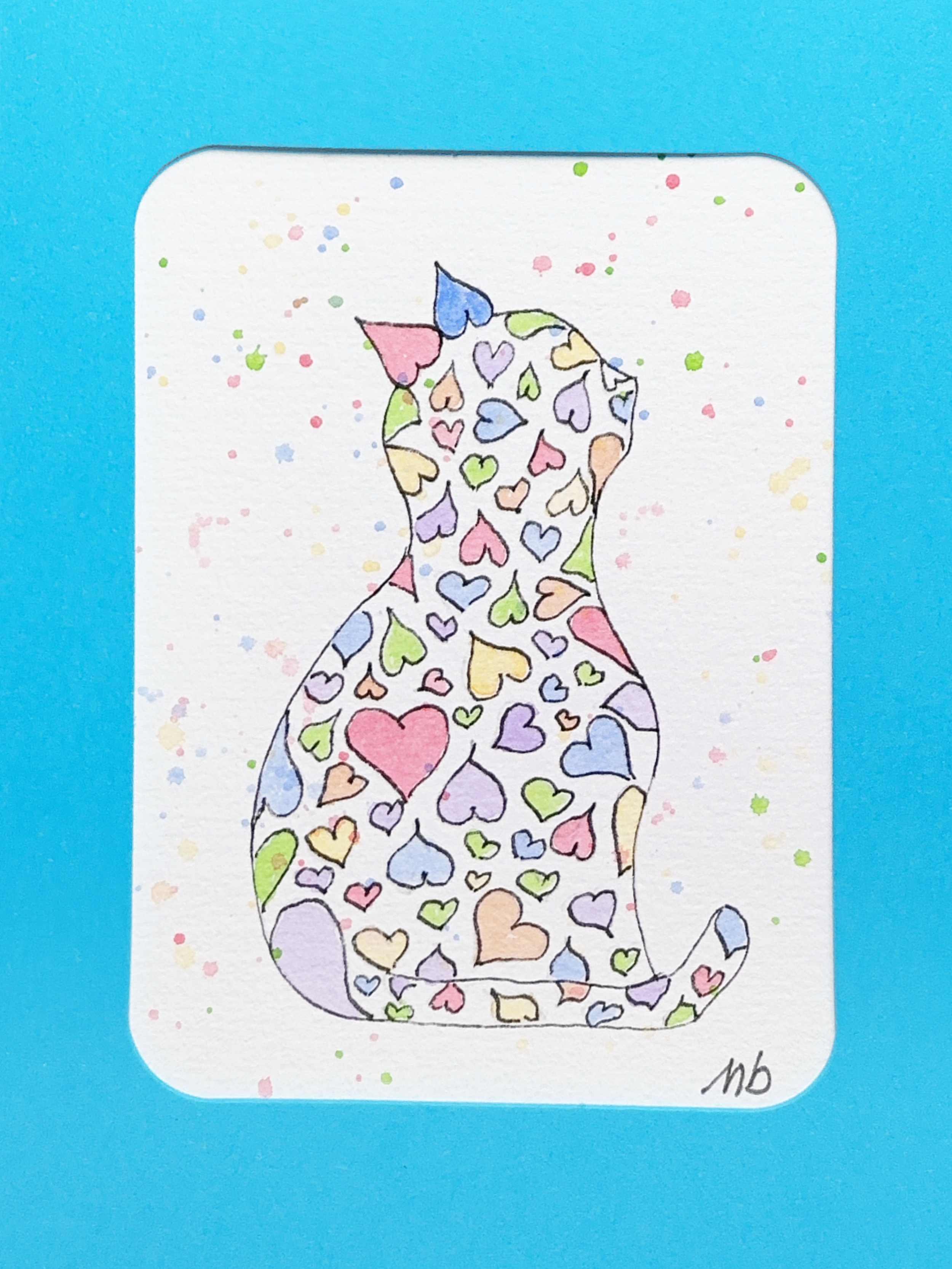 Chat plein de coeurs