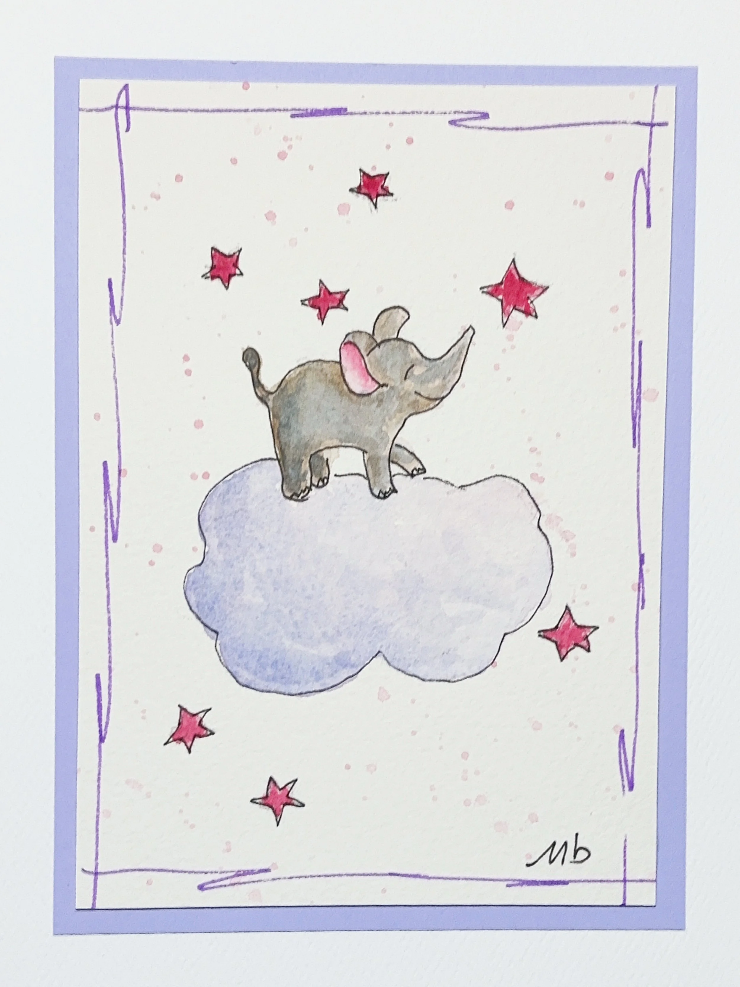 Éléphanteau sur son nuage - format 1