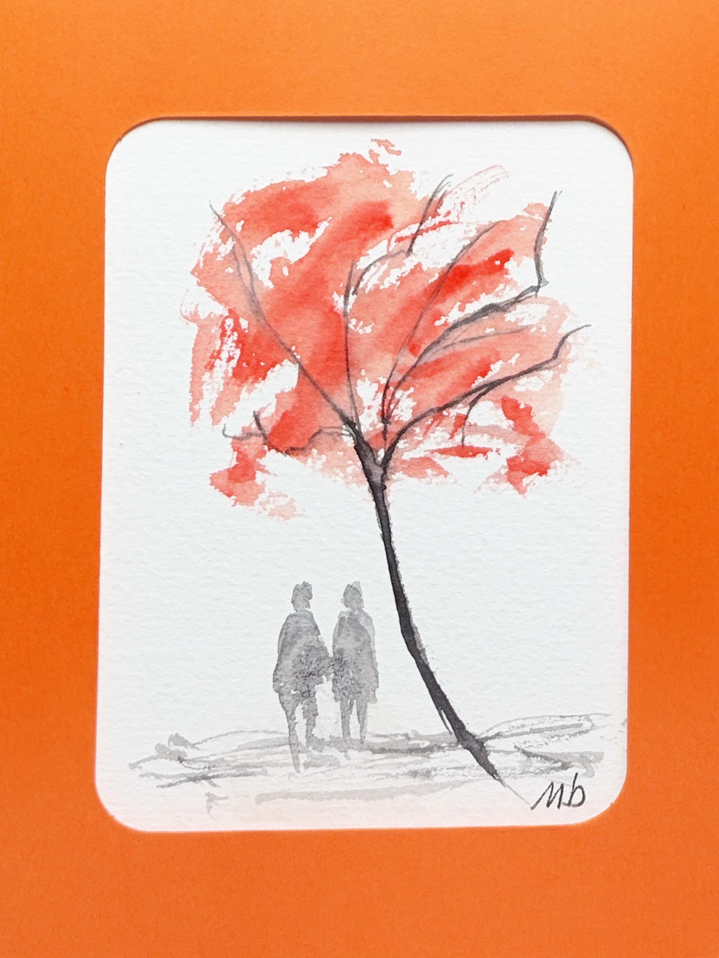 Couple sous un arbre style japonais