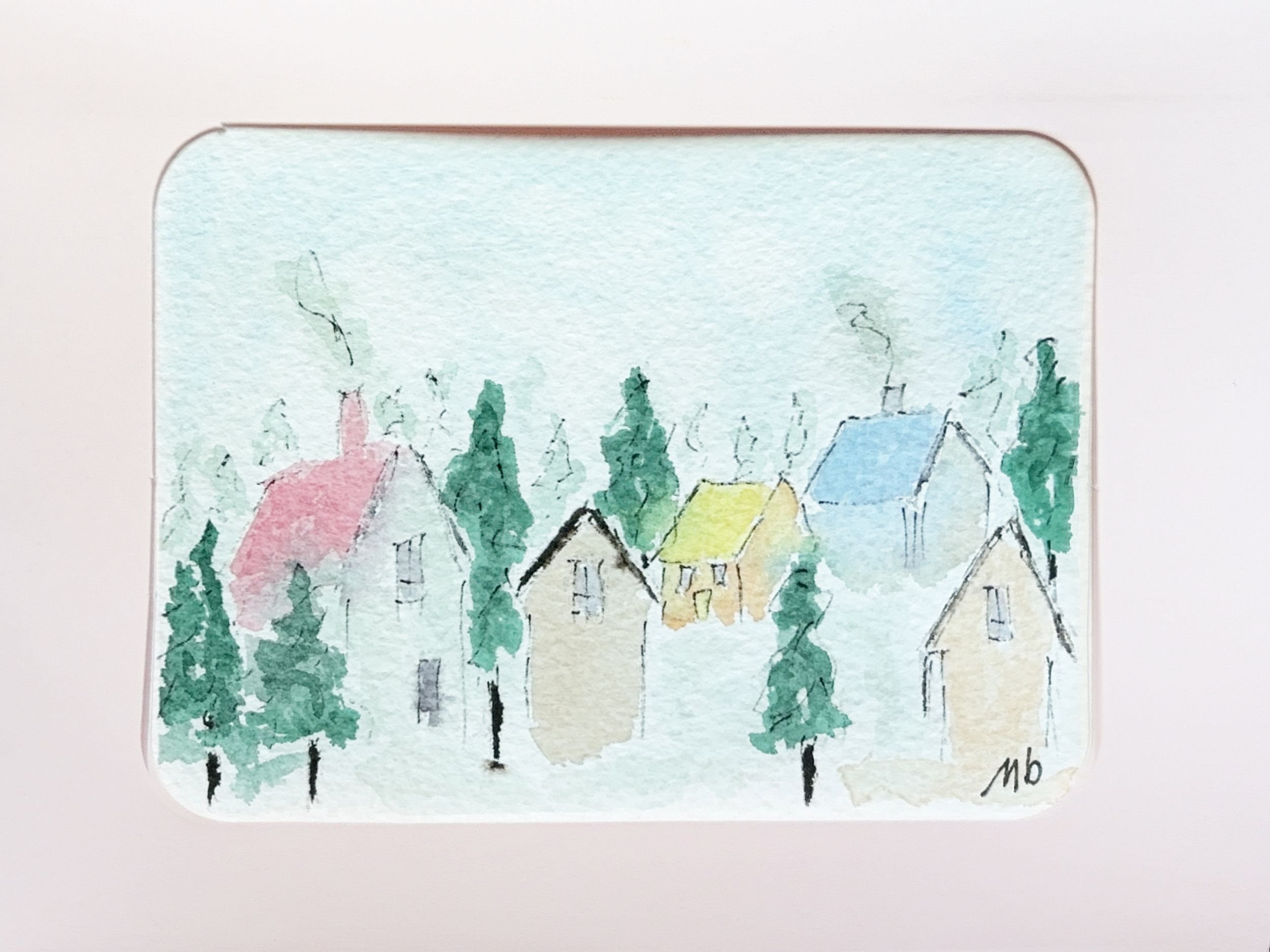 Désolée! C'est vendu! Un village enneigé