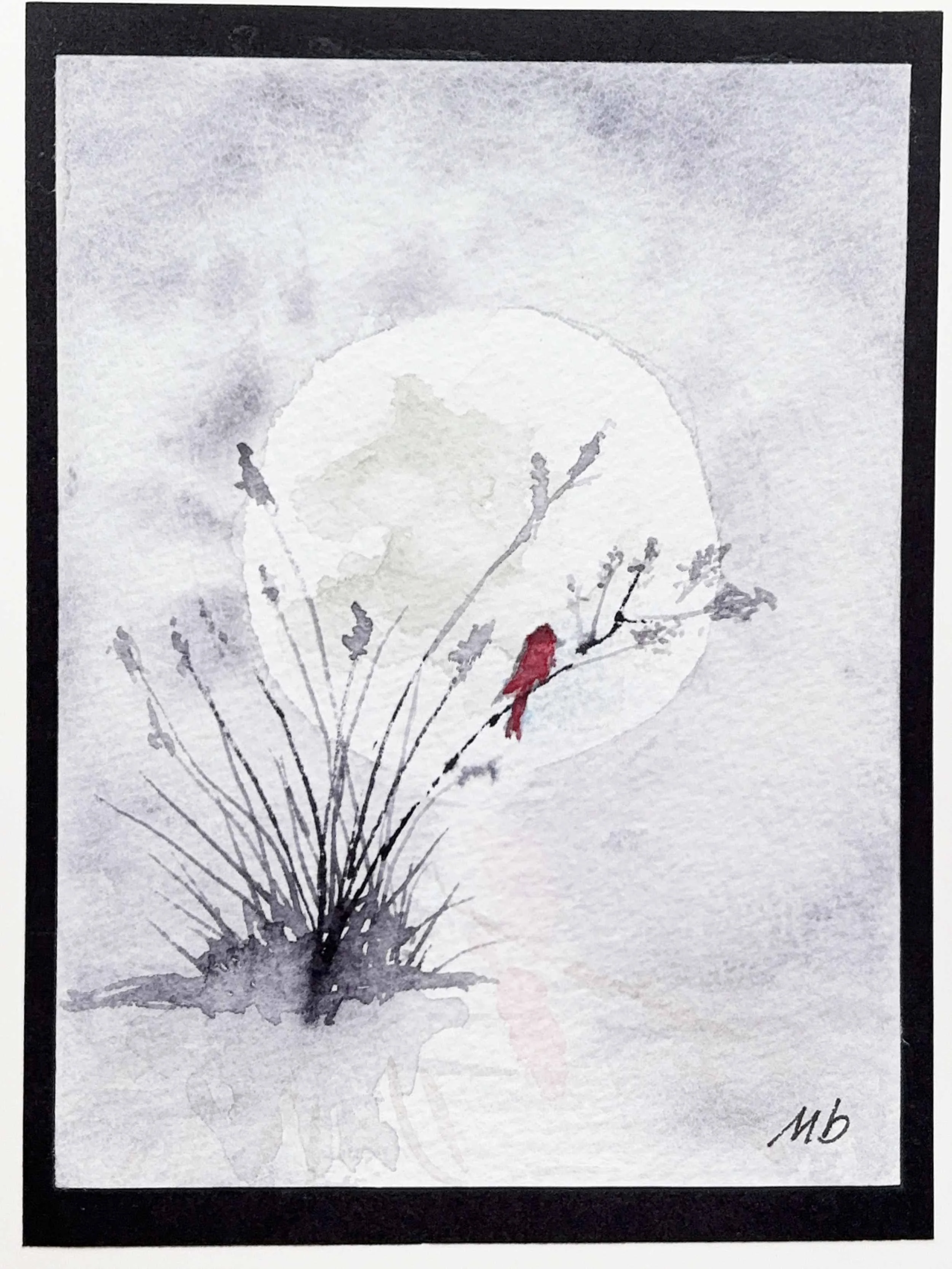 Oiseau rouge dans le noir - format 2