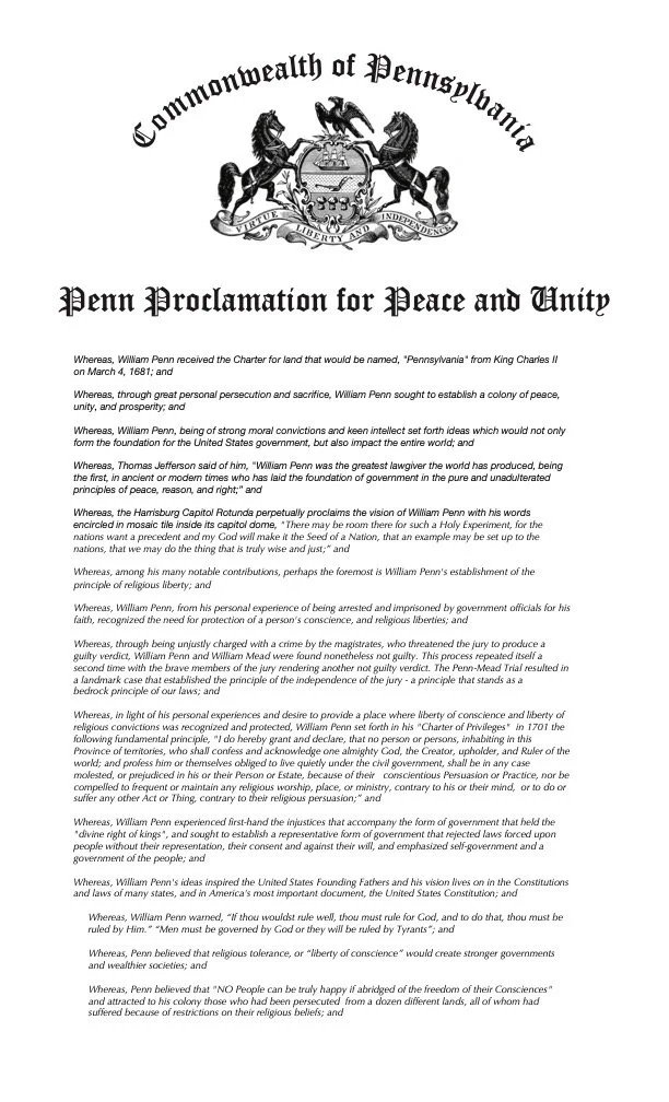 William Penn Proclamation