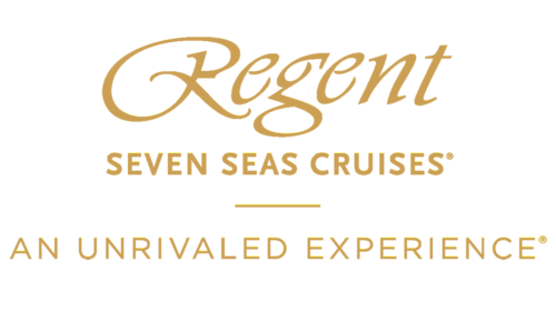 Logo for Regent Seven Seas Cruises with the tagline "An Unrivaled Experience" in gold lettering