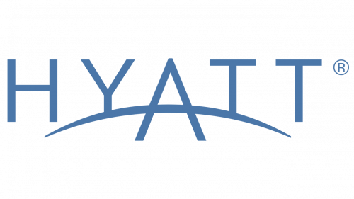 Hyatt logo with stylized text and curved line