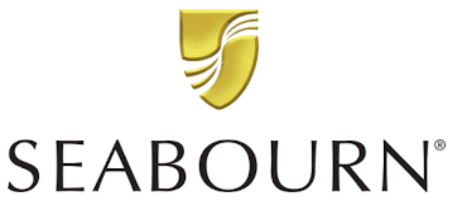 Seabourn logo with a gold stylized shell or wave graphic above the brand name.