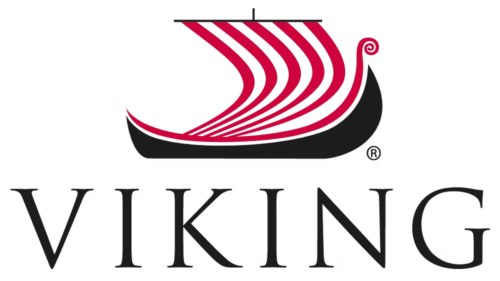 Viking logo with a stylized Viking ship in red and black above the word 'VIKING'.