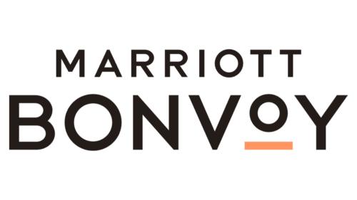 Marriott Bonvoy logo with the word 'BONVOY' and a small orange line underneath