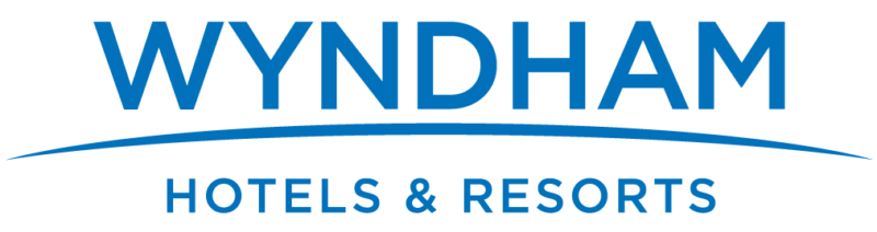 Wyndham Hotels & Resorts logo with blue text on a white background.