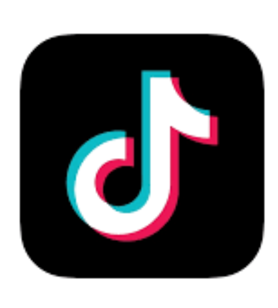 TikTok logo with a black background.