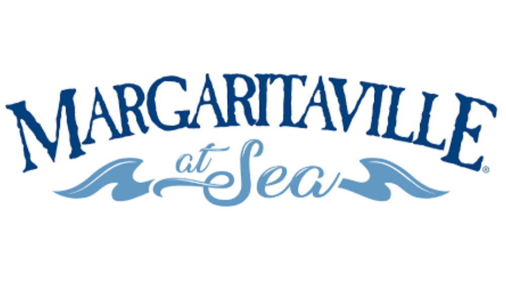 Neon sign reading 'Margaritaville at Sea' with waves illustration