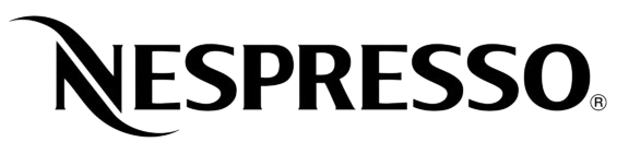 Close-up of the Nespresso logo printed on a surface.