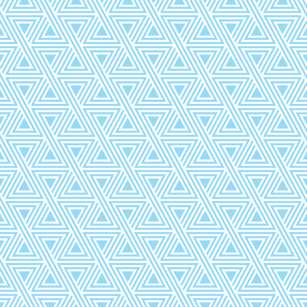 Light blue geometric pattern with repeating triangles and parallel lines.