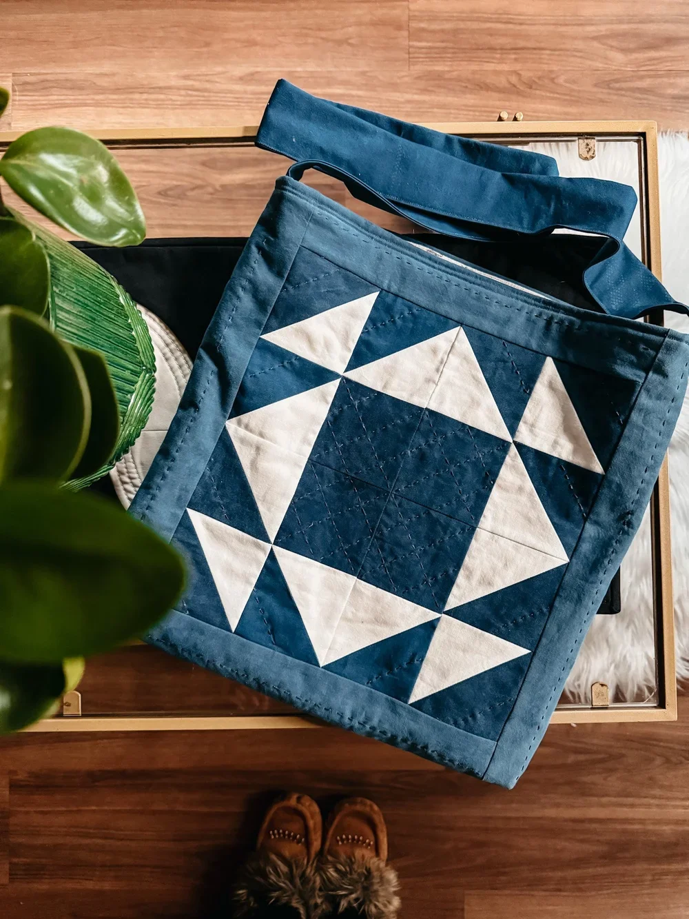 The Gathering Tote (Hand Dyed with Natural Indigo + Hand Quilted)
