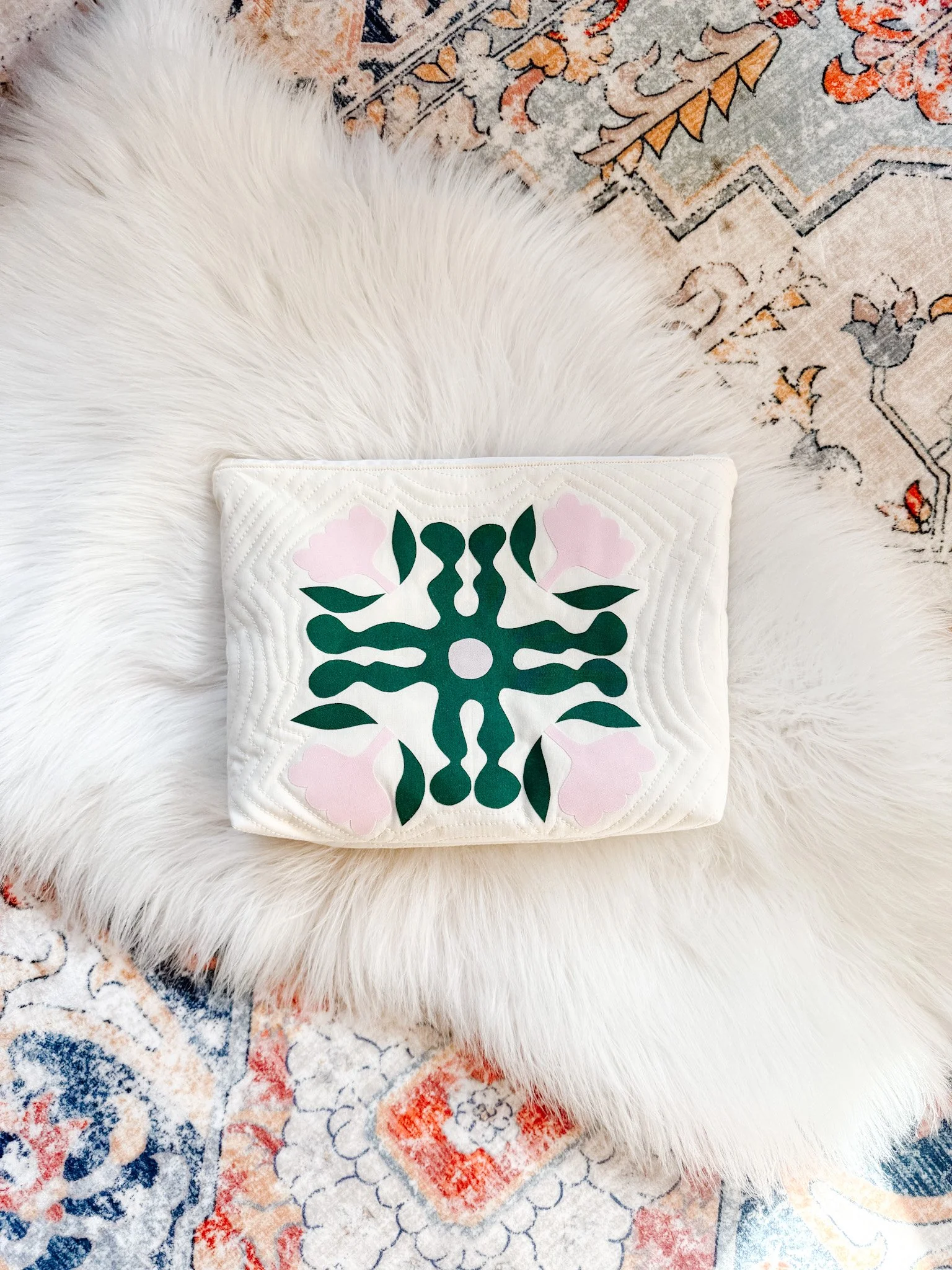 Pink Tulips Large Pouch Quilt Pattern