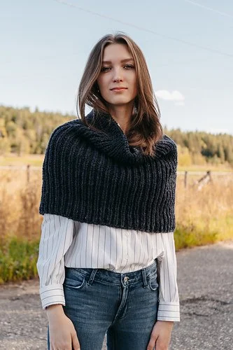 SHRUG 01 Knitting Pattern PDF | Bulky Ribbed Shrug & Cowl Pattern | M1R KNIT