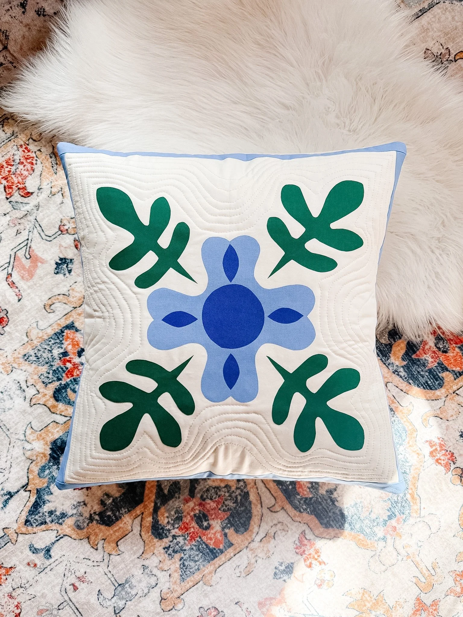 Dogwood Floral Applique Pillow Cover Pattern