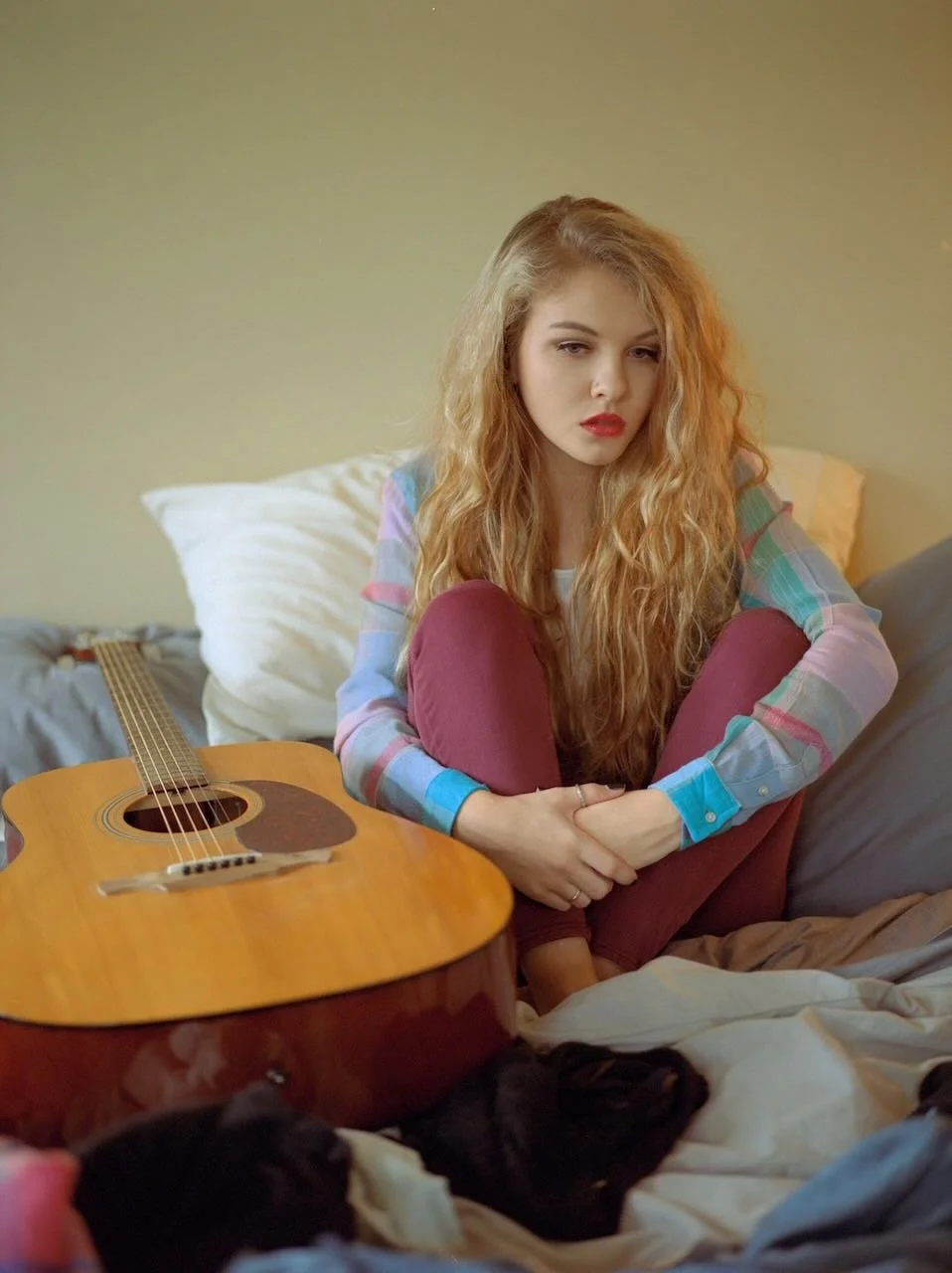 Jody Jackson Musician blonde guitar red pants long sleeve shirt7.jpeg