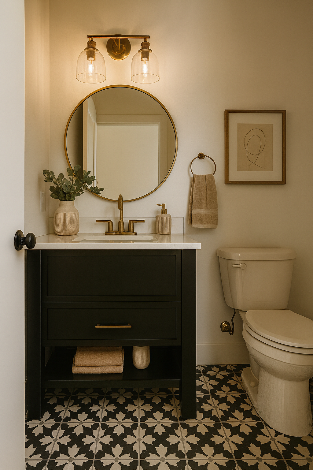 Real estate virtual staging example bathroom