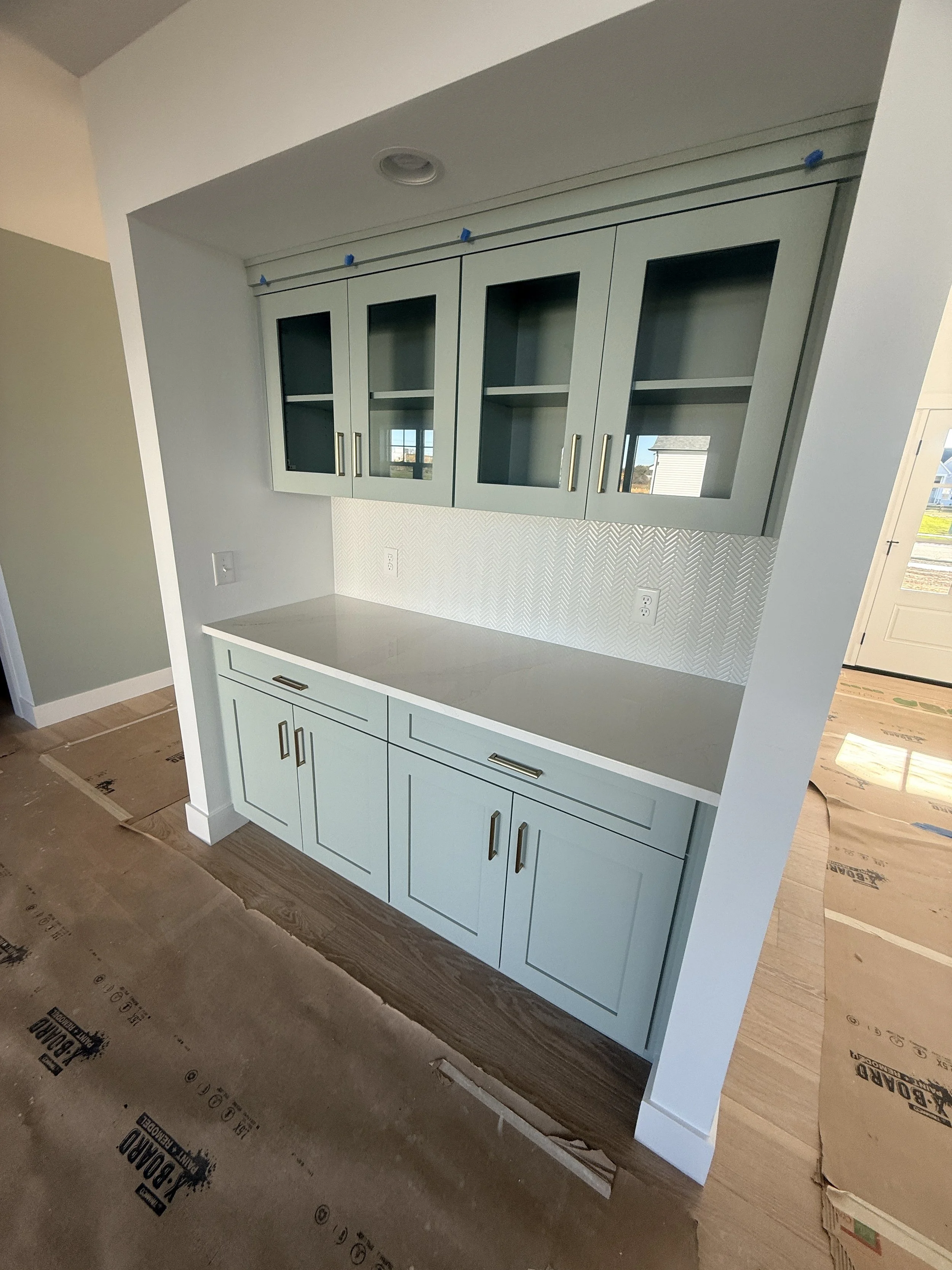 Under construction cabinetry before marketed by Blueprint Media 