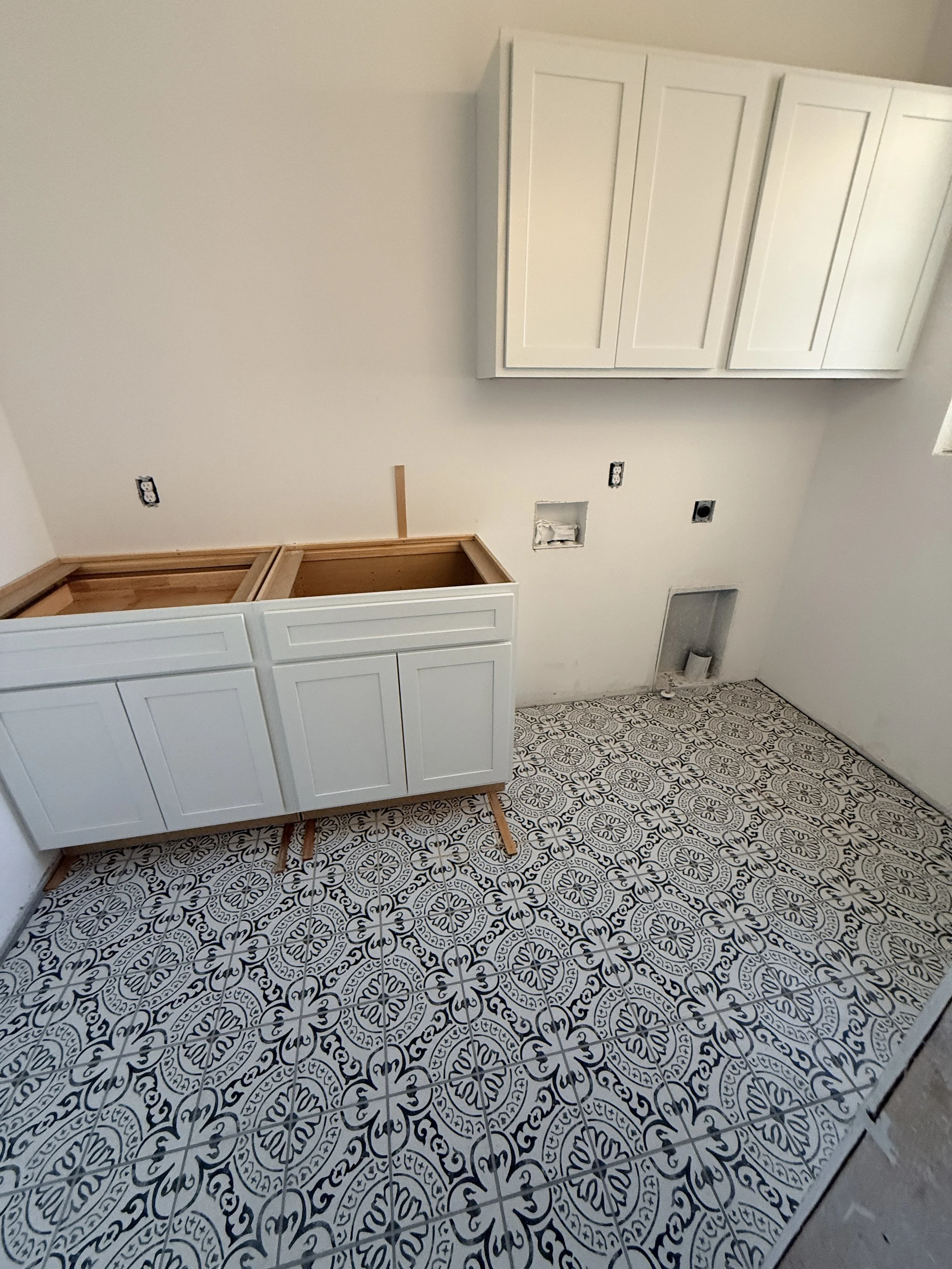 Virtual completion of laundry rom rough build to finished design