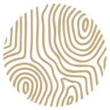 A circular fingerprint pattern in tan and beige colors