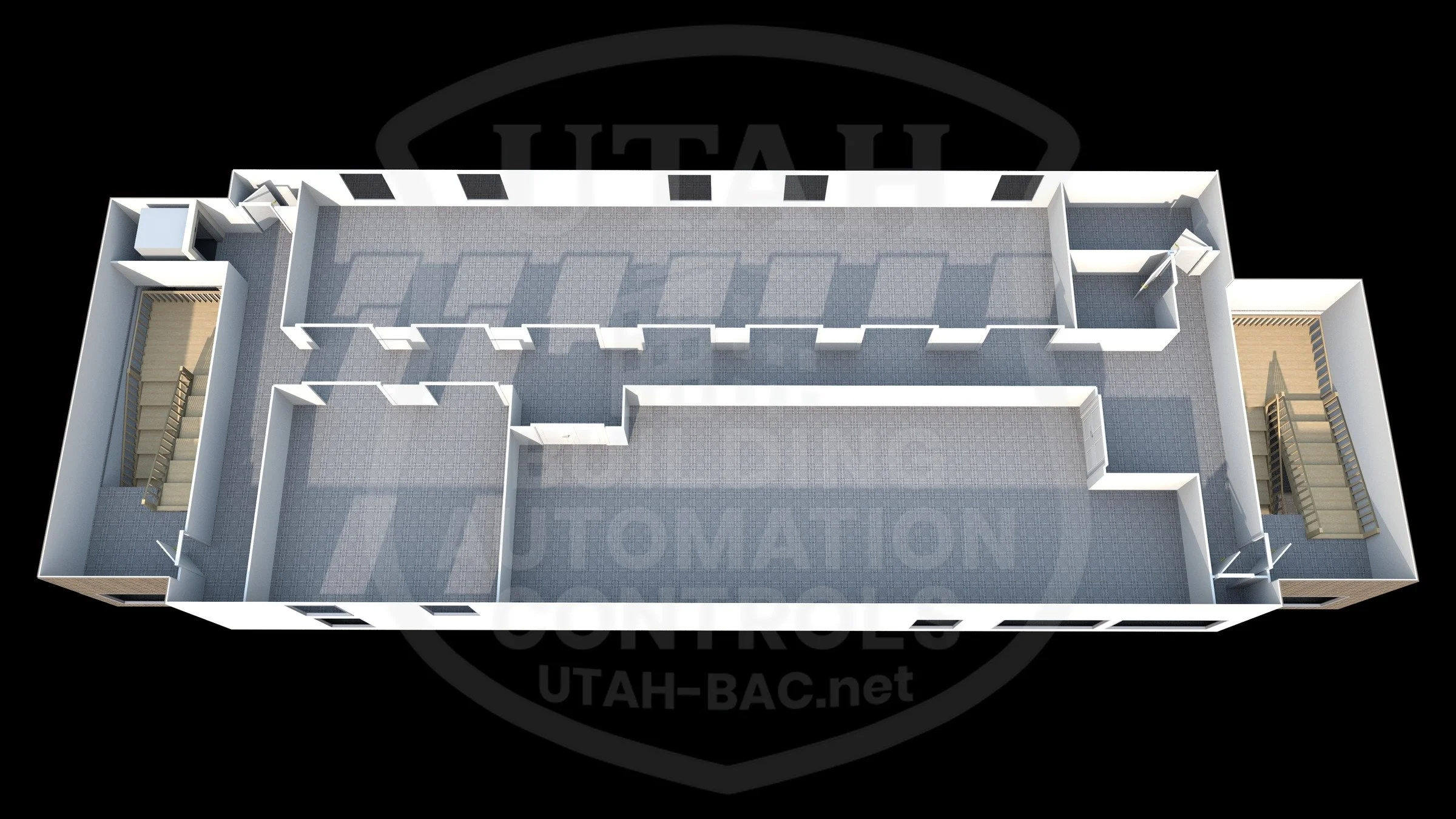 Powder Mountain — level three • Custom 3D rendering by Utah Building Automation Controls.