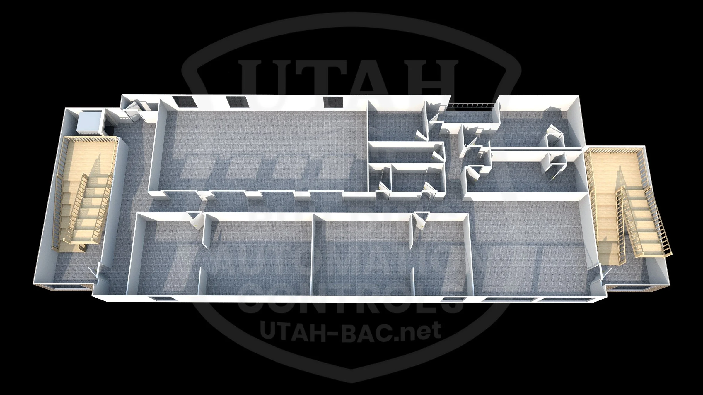 Powder Mountain — level two • Custom 3D rendering by Utah Building Automation Controls.