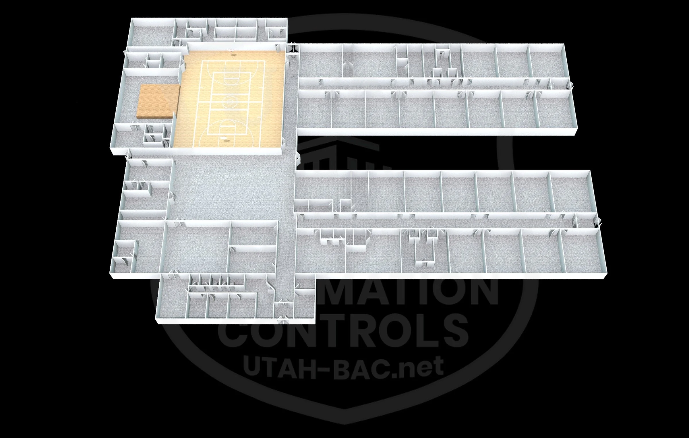 Rockwell — floor plan • Custom 3D rendering by Utah Building Automation Controls.
